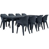 9-piece garden dining set anthracite plastic 276139 276139 - Garden Furniture