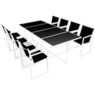 9-piece garden dining set aluminum black 42803 42803 - Garden Furniture