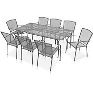 9-piece garden dining set steel anthracite 46630 46630 - Garden Furniture