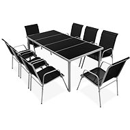 9-piece garden dining set steel black 43306 43306 - Garden Furniture