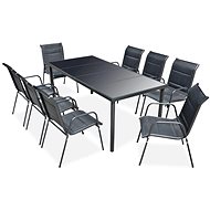 9-piece garden dining set steel black 43311 43311 - Garden Furniture