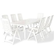 9-piece garden dining set plastic white 274801 274801 - Garden Furniture