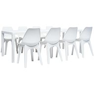 9-piece garden dining set plastic white 276135 276135 - Garden Furniture