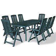 9-piece garden dining set plastic green 274809 274809 - Garden Furniture