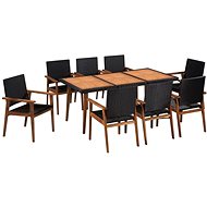 9-piece garden dining set polyratt black-brown 44078 44078 - Garden Furniture