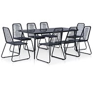 9-piece garden dining set polyratt black 44441 44441 - Garden Furniture