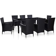 9-piece garden dining set polyratt black 45976 45976 - Garden Furniture