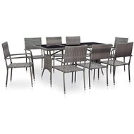 9-piece garden dining set gray polyrate 46411 46411 - Garden Furniture