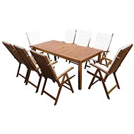 9-Piece Garden Dining Set With Cushions Solid Acacia Wood 44006 44006 - Garden Furniture