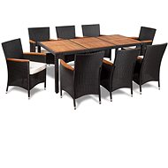 9-piece Garden Dining Set with Cushions Polyrattan 42912 42912 - Garden Furniture