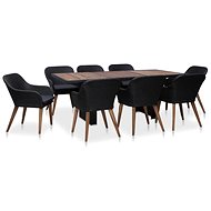 9-piece Garden Dining Set with Cushions Polyrattan Black 44152 44152 - Garden Furniture