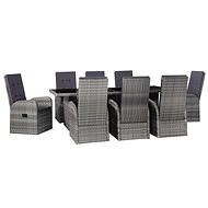 9-piece Garden Dining Set with Cushions, Grey, Polyrattan 43939 43939 - Garden Furniture