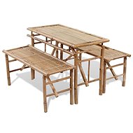 Beer set table with 2 benches 100 cm bamboo 41502 41502 - Garden Furniture