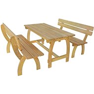 Beer table with 2 benches impregnated with pine wood 273754 273754 - Garden Furniture