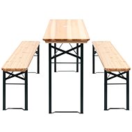 Folding beer table with 2 benches 177 cm pine 42206 42206 - Garden Furniture