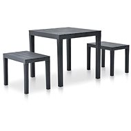 Garden table with 2 benches anthracite plastic 48778 48778 - Garden Furniture