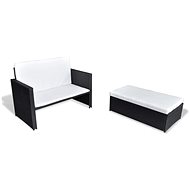 2-piece garden sofa with cushions polyratt black 43071 43071 - Garden Furniture