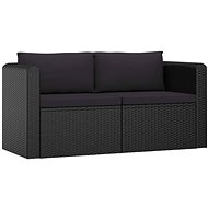 2-piece garden sofa with cushions polyrattan black 46556 46556 - Garden Furniture