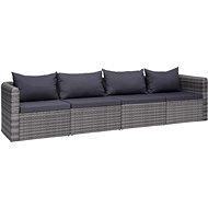 4-piece garden sofa with cushions gray polyrattan 44164 44164 - Garden Furniture
