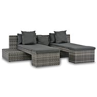 4-piece garden sofa with cushions gray polyratin 44724 44724 - Garden Furniture