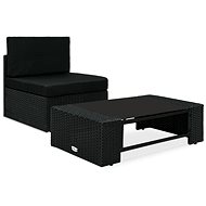 2-piece garden sofa polyrattan black 49502 49502 - Garden Furniture