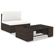 2-piece garden sofa polyratt brown 49512 49512 - Garden Furniture
