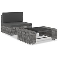 2-piece garden sofa polyrattan gray 49522 49522 - Garden Furniture