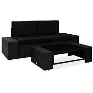 3-piece garden sofa polyrattan black 49507 49507 - Garden Furniture