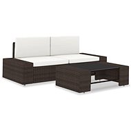 3-piece garden sofa polyratt brown 49517 49517 - Garden Furniture