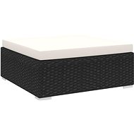 Partial footstool 1 pc with cushion polyratt black 46802 46802 - Garden Furniture