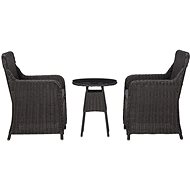 3-piece bistro set with polyratan cushions black 46549 46549 - Garden Furniture