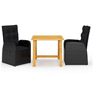 3dílný zahradní jídelní set černý 3068711 - Zahradní nábytek
