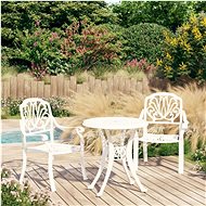 3dílný bistro set litý hliník bílý 3070573 - Zahradní nábytek