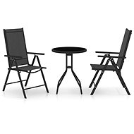 3dílný bistro set hliník a textilen černý 3070652 - Zahradní nábytek