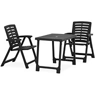 3dílný skládací balkonový set plastový šedý 315835 - Zahradní nábytek