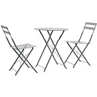 3dílný bistro set ocelový šedý 44355 - Zahradní nábytek