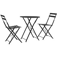 3dílný bistro set ocelový černý 44356 - Zahradní nábytek