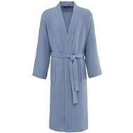 Soft Cotton - Waffle unisex robe Pique, blue, S - Bathrobe