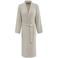 Soft Cotton Waffle unisex robe Pique, light beige, M - Bathrobe