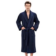 Soft Cotton - Men's robe Lord, dark blue, M - Bathrobe