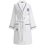 Soft Cotton - Women's short robe Marine Lady, white, L - Bathrobe