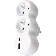 Solight 2 x 10A, USB A+C charger 12W - Splitter 