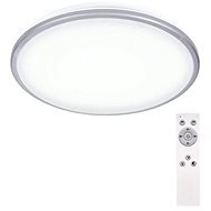 Solight LED Ceiling Light, Silver, Round, 24W, 1800lm, Dimmable, Remote Control - Ceiling Light