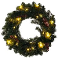 Solight Christmas wreath, diameter 40cm, 15x LED, IP44, 3x AA, timer - Christmas Lights
