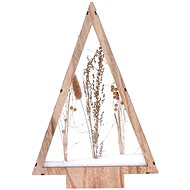 Solight LED wooden Christmas decoration, snowy winter flowers, 37cm, 2x AA - Christmas Lights