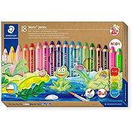 STAEDTLER Noris junior jumbo 3 in 1 - 18 colours with brush and sharpener - Coloured Pencils