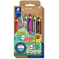 STAEDTLER Noris junior jumbo 3 in 1, two-colour, 6 pcs + sharpener - Coloured Pencils