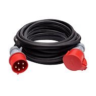 Solight Extension Cord - Coupling, 15m, 400V/32A, Black, Rubber Cable H05RR-F 5G 2.5mm2 - Extension Cable