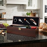 Sortland Wine set with bottle compartment, dark - Wine Set