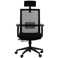 Swivel chair with extended seat RIVERTON M/H, various colours, black-black - Office Chair